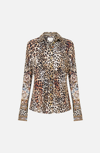 Camilla Fitted Jersey Shirt - Fiesta, Siesta, Repeat