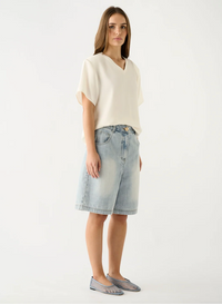 Esmaee Bayview Denim Bermuda Shorts – Blue Denim