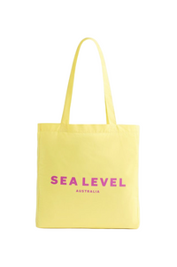 Sea Level Logo Cotton Beach Tote - Lemon