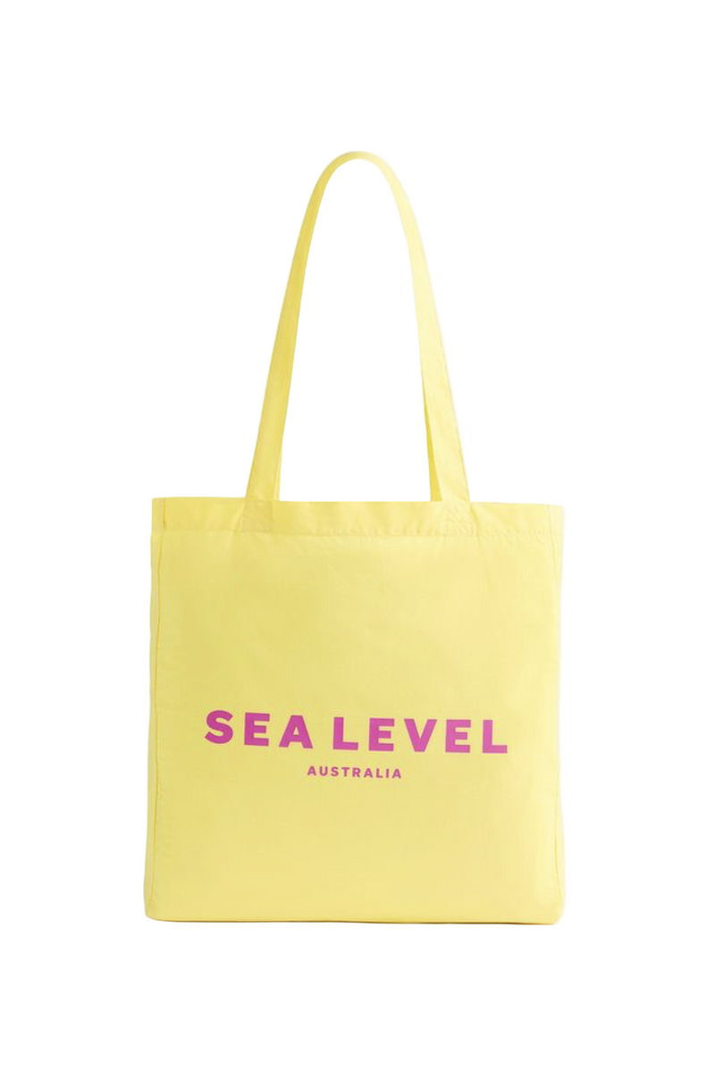 Sea Level Logo Cotton Beach Tote - Lemon