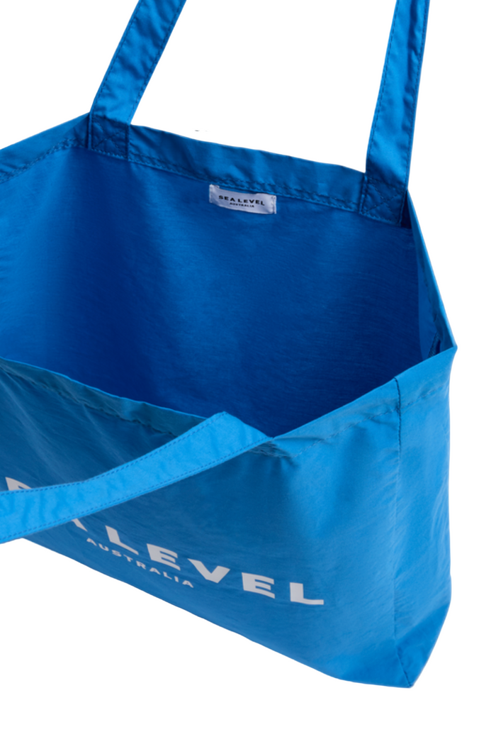 Sea Level Logo Cotton Beach Tote - Amailfi Blue