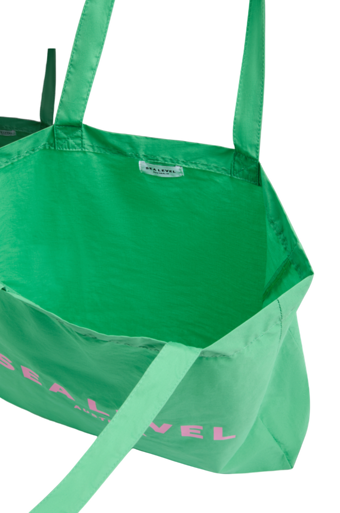 Sea Level Logo Cotton Beach Tote - Kelly Green