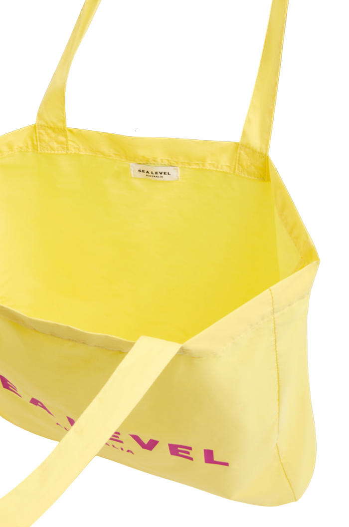 Sea Level Logo Cotton Beach Tote - Lemon