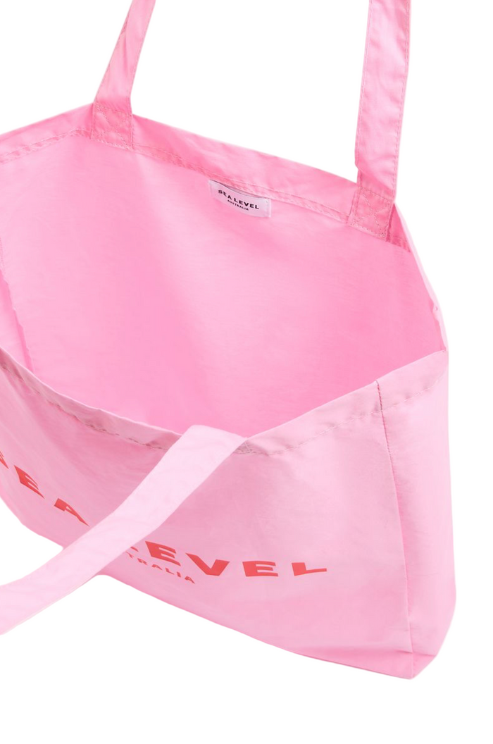 Sea Level Logo Cotton Beach Tote - Pink