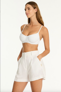 Sea Level Shore Linen Boat Short - White