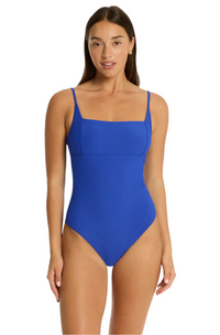 Sea Level Spinnaker Square Neck One Piece - Cobalt