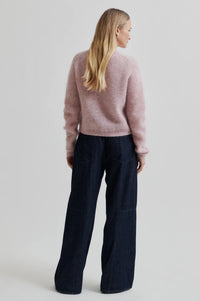 Second Female Andrea Knit Rib Long Sleeve Cardigan - Sepia Rose