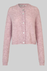 Second Female Andrea Knit Rib Long Sleeve Cardigan - Sepia Rose