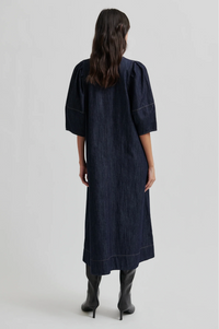 Second Female Dera Denim Tunic Dress - Dark Blue