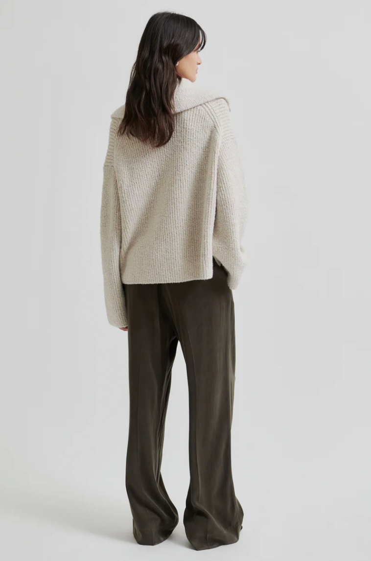 Second Female Gerda Knit Zip Collar - Summer Sand