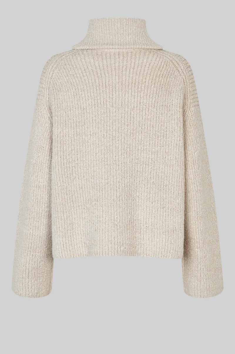Second Female Gerda Knit Zip Collar - Summer Sand
