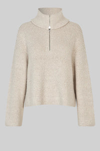 Second Female Gerda Knit Zip Collar - Summer Sand