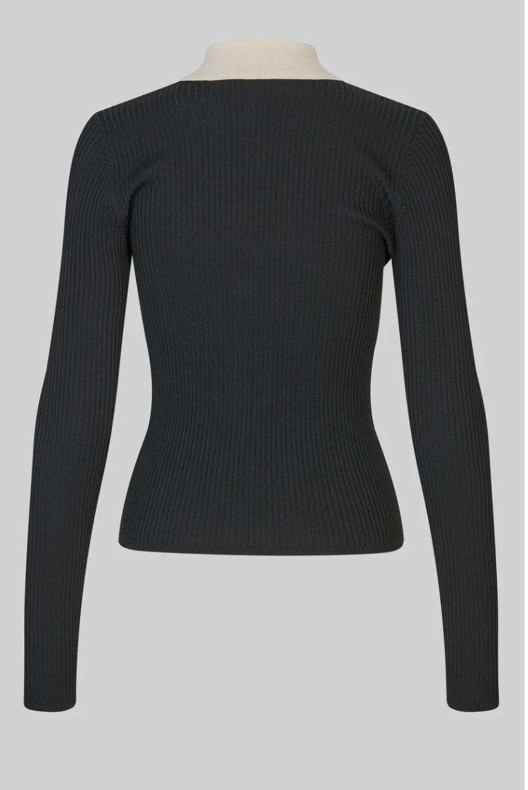 Second Female Josephine Knit Polo - Black