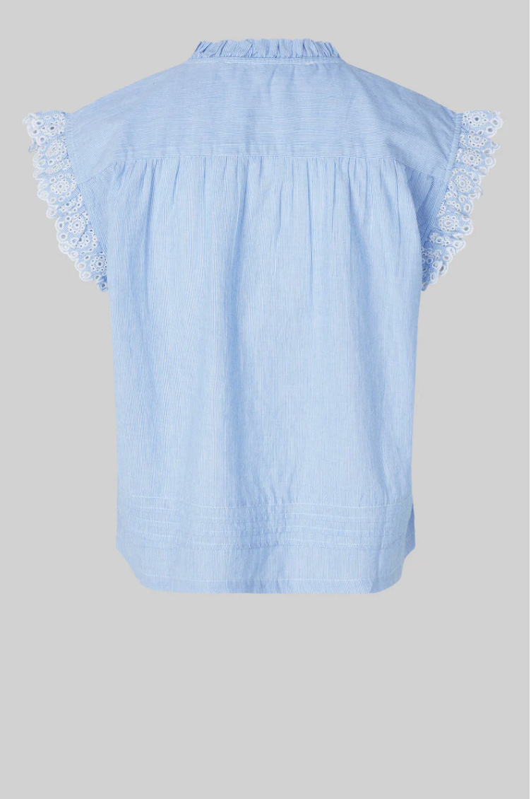 Second Female Laure Top - Light Blue Stripe