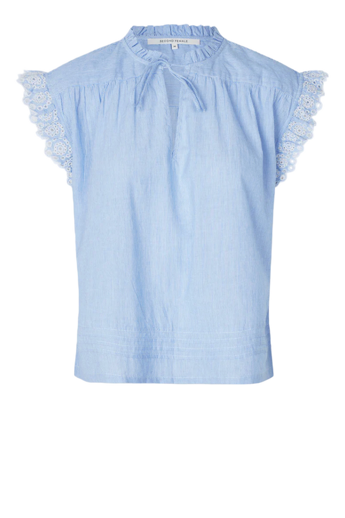 Second Female Laure Top - Light Blue Stripe