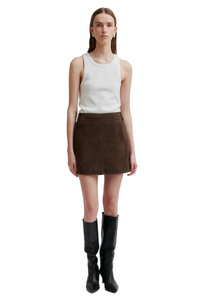 Second Female Noormie Suede Skirt - Chocolate Plum