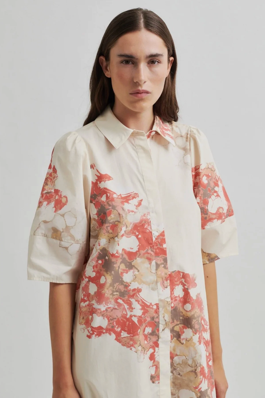 Second Female Simione Shirt Dress - Spiced Coral