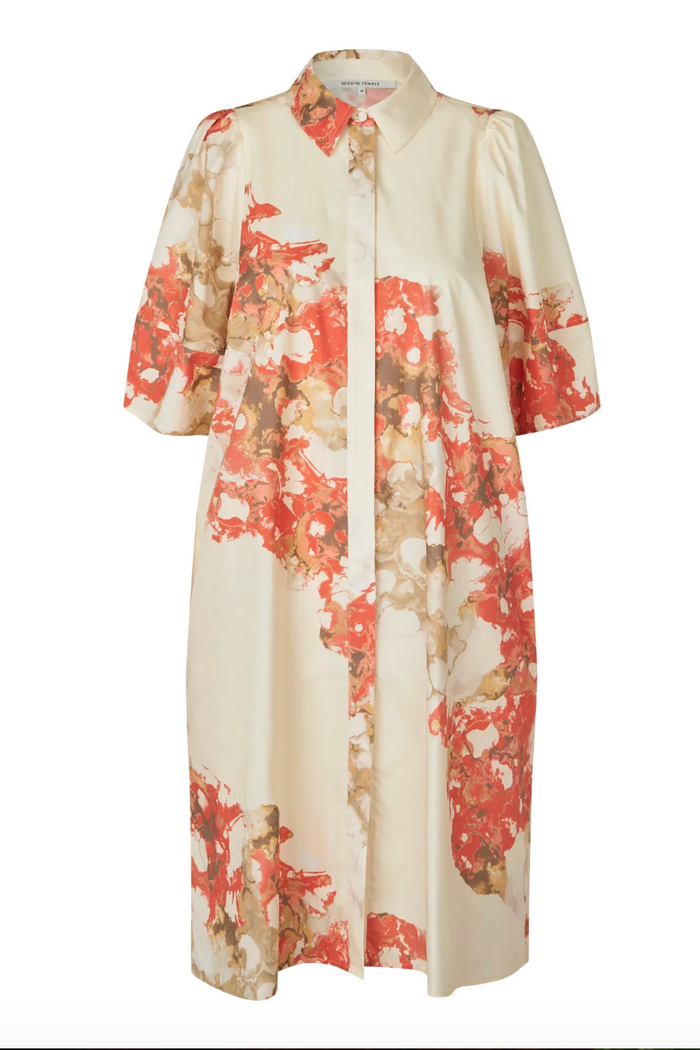 Second Female Simione Shirt Dress - Spiced Coral
