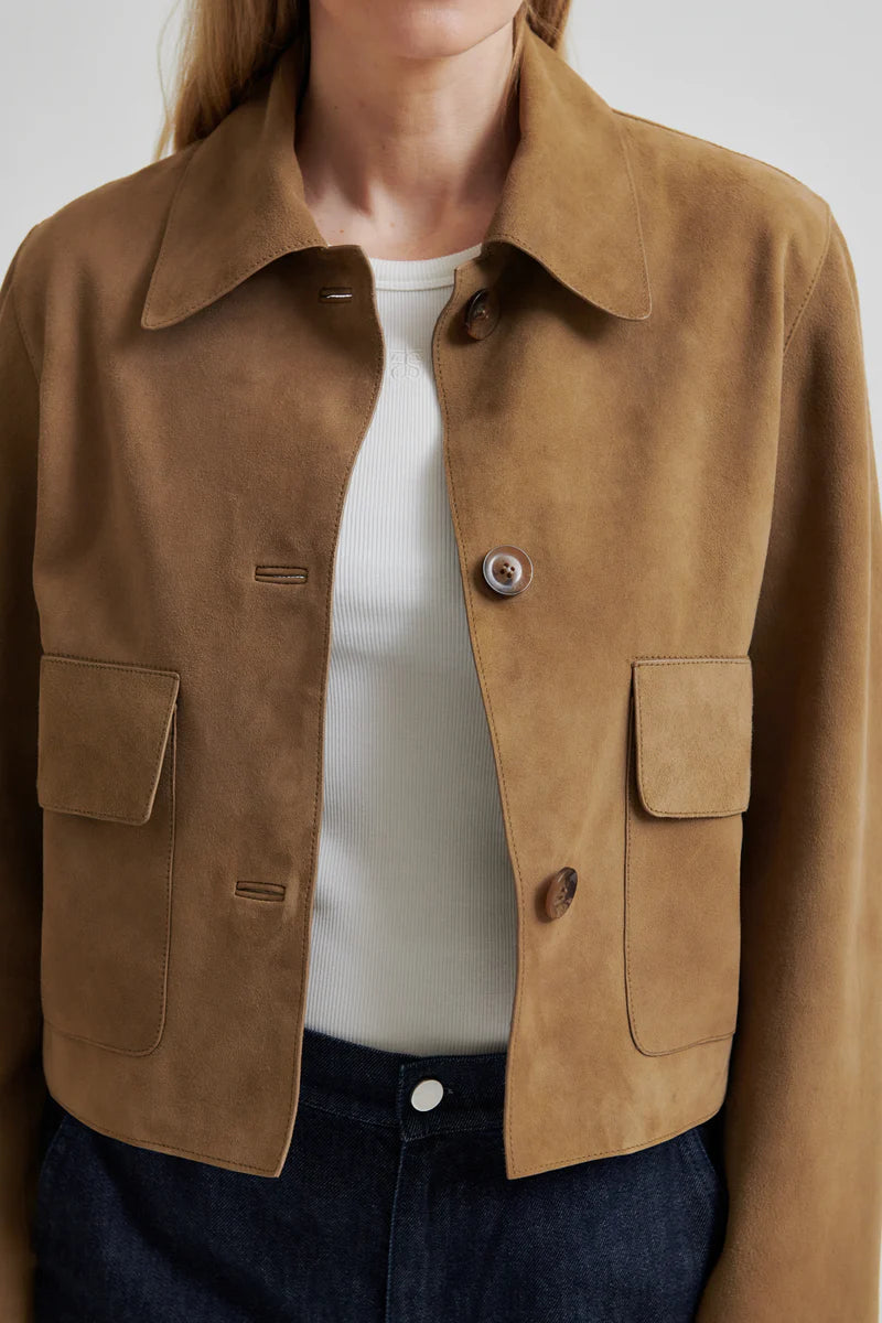 Second Female Noomi Suede Jacket - Silver Mink