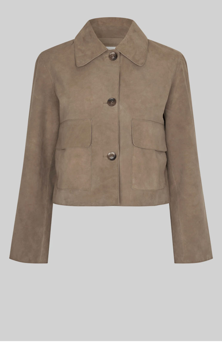 Second Female Noomi Suede Jacket - Silver Mink