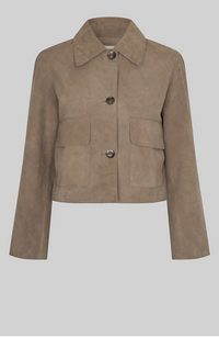 Second Female Noomi Suede Jacket - Silver Mink