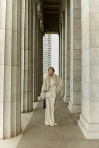 Sofia Irina Giselle Cropped Coat – Cream