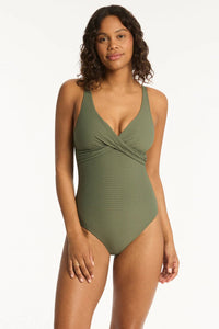 SEA LEVEL SPINNAKER CROSS FRONT MULTIFIT ONE PIECE - KHAKI