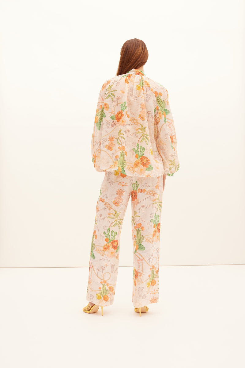 Kate Ford Tacana Tie Buttoned Blouse