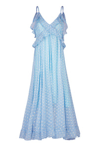 TRELISE COOPER FRILL YOU STILL LOVE ME DRESS - DUSTY BLUE - ESCAPE CLOTHING