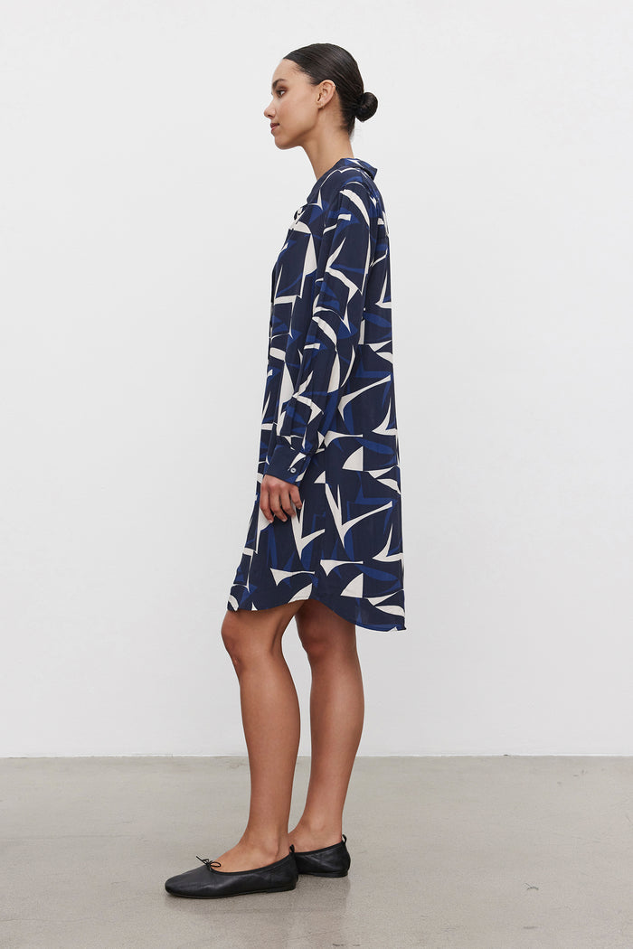 Velvet By Graham & Spencer Dacey Dress - Navy/Ecru