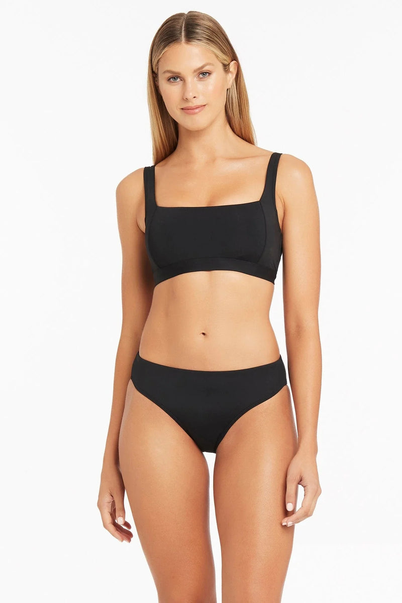 SEA LEVEL ESSENTIALS SQUARE NECK BRA - BLACK