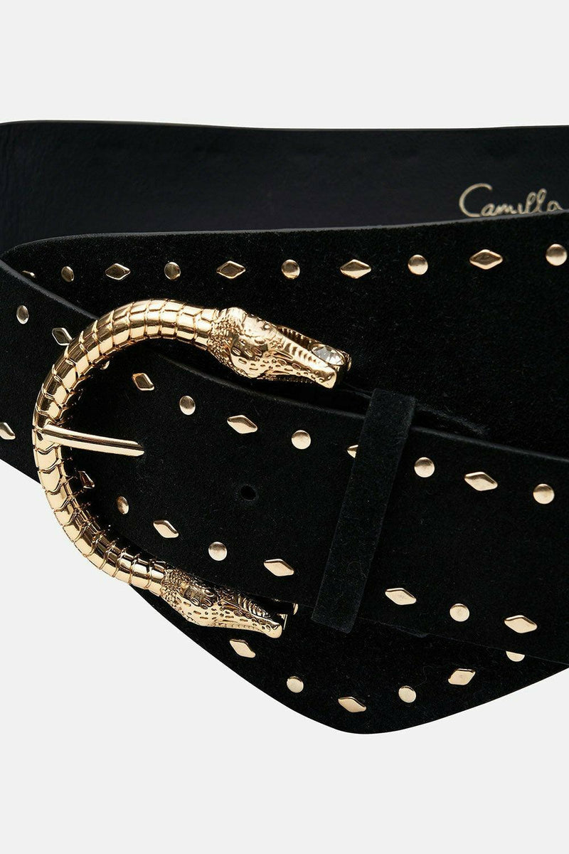 Design of Camilla Asymmetric Belt in Black Suede