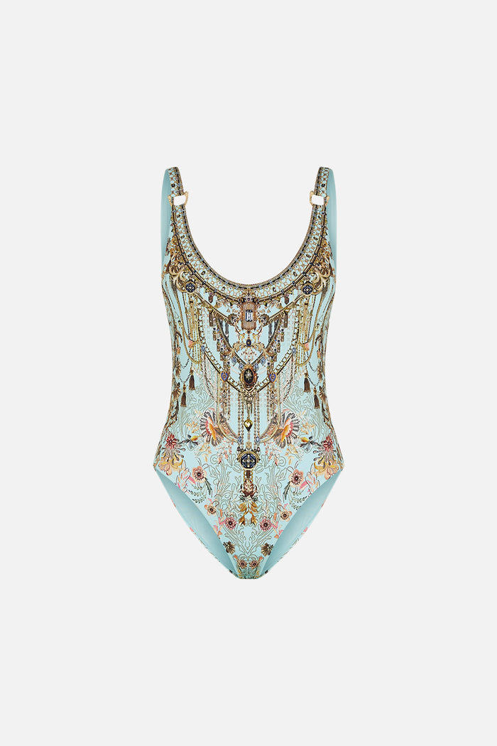 CAMILLA SCOOP ONE PIECE WITH TRIMS