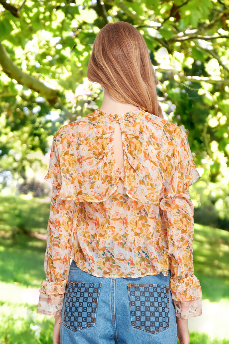 Cooper A Vintage Top In Yellow Floral