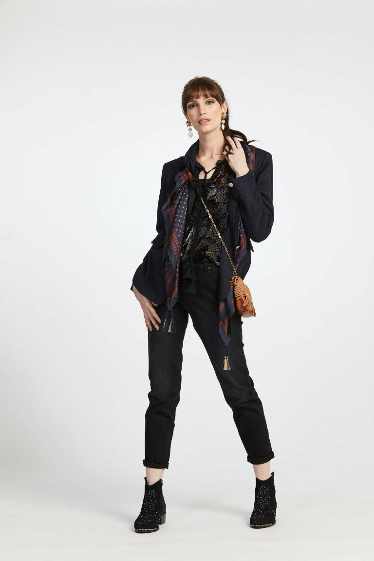 woman wearing Loobies Story Luxe Classic Jean in Black