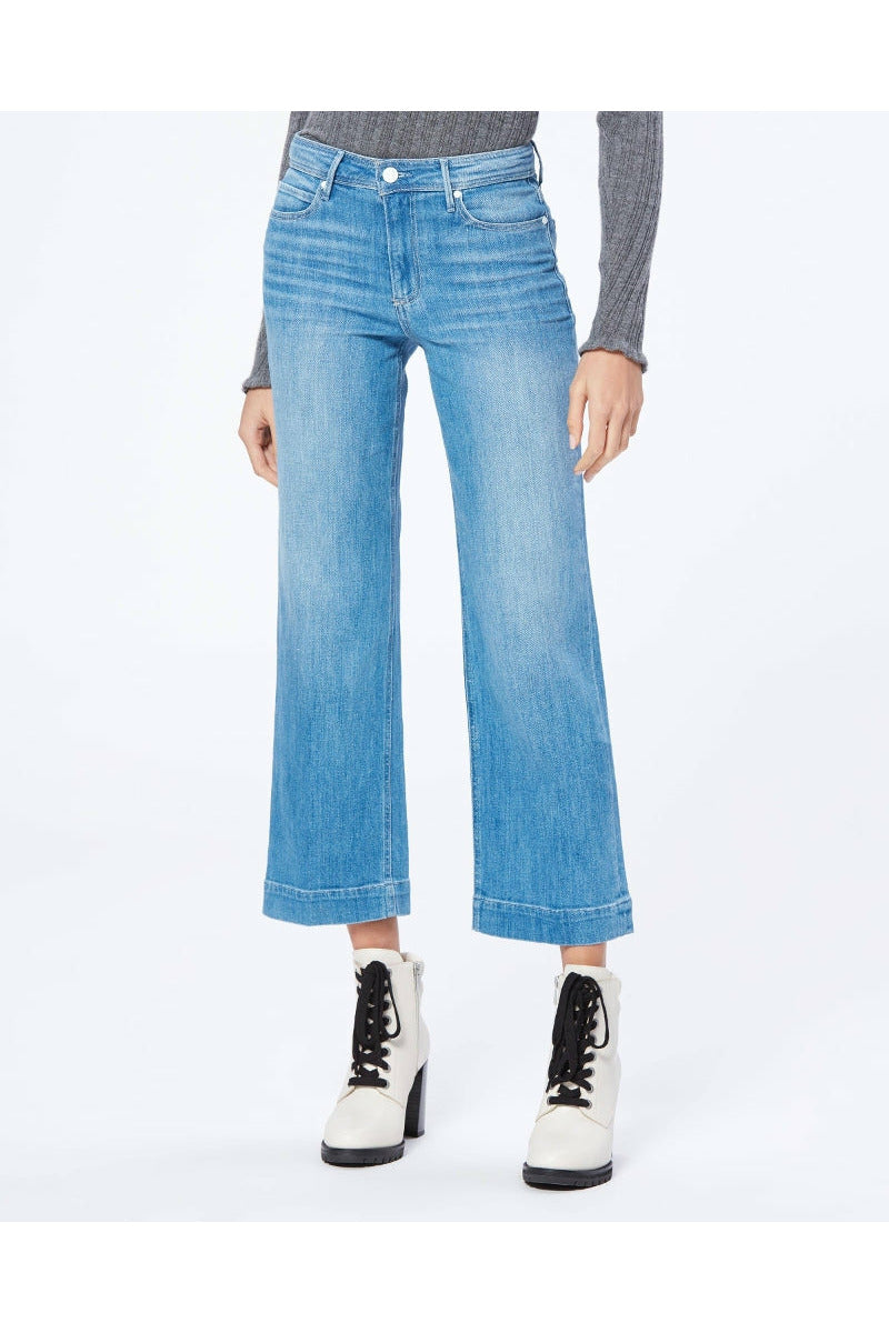 Paige Nellie Culotte Raw Hem Harmonic Blue - Main Image