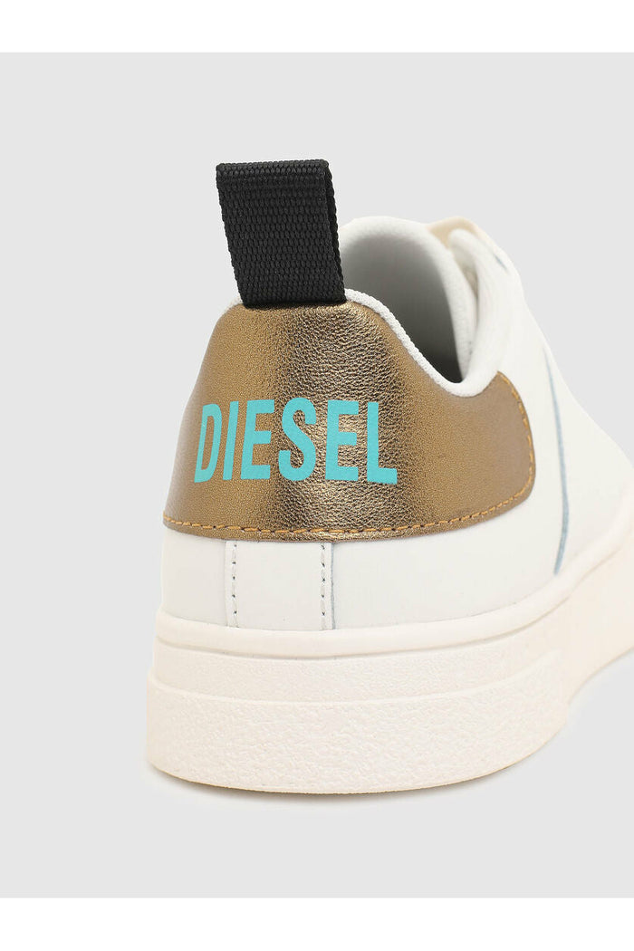 Diesel S-Clever Low Sneakers | White/Gold/Dewberry - Escape