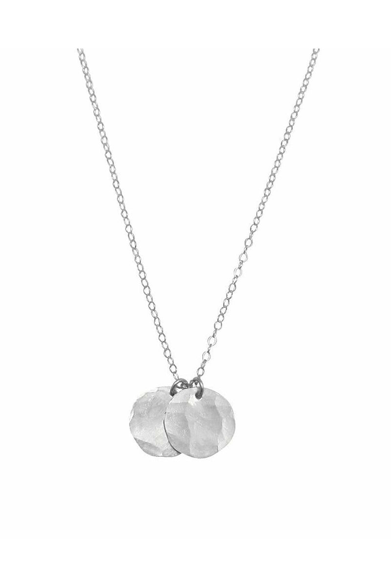Misuzi Olivia Double Hammered Disc Necklace - Sterling Silver - Escape